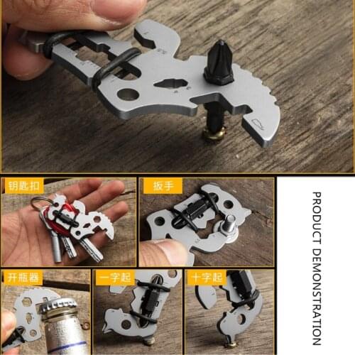 Outdoor Portable Rhinoceros Shape EDC Multi-Tool Screwdriver Wrench Kit Multifunction Bottle Opener Camping Gadget 54DE