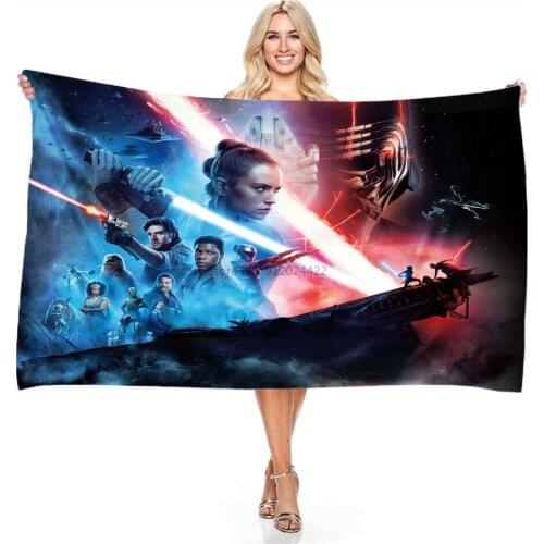 Star Wars The Last Jedi Print Beach Towel Bath Towel Summer Swimming Pool Towel Travel Outdoor Picnic Blanket Big Size 140x180cm