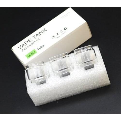3pcs/box clear bubble glass for For Crown3 5 4 TPD Whirl Valyrian II Nunchaku 2 XS tank Sub-Ohm mini Rafale Valyrian II Pro 8ml