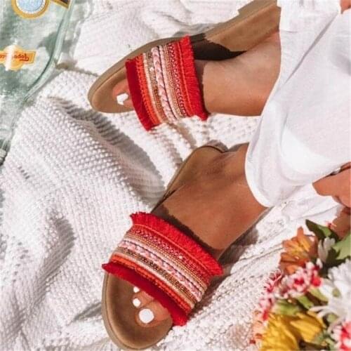 Rome Retro Sandals Flat Casual Shoes 2021 Women Slippers Summer New Female Slip on Slides Woman Shoes Plus Size Sandalias Mujer