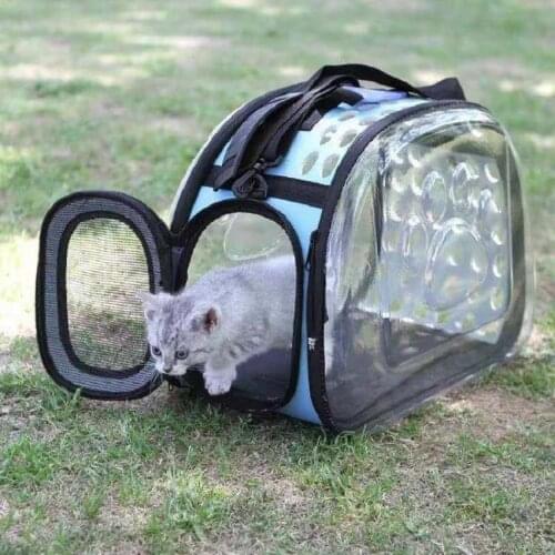 Cat Backpack Transparent Window Bag for Cat Transport Pets Carrier with Space for Cat and Puppies Breathable Pet Travel Bag