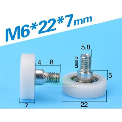 SWMAKER 6*22*7 M6*22*7mm DR22 screw M6, drawer refrigerator printer, cash register, plane clad plastic sheave pulley bearing
