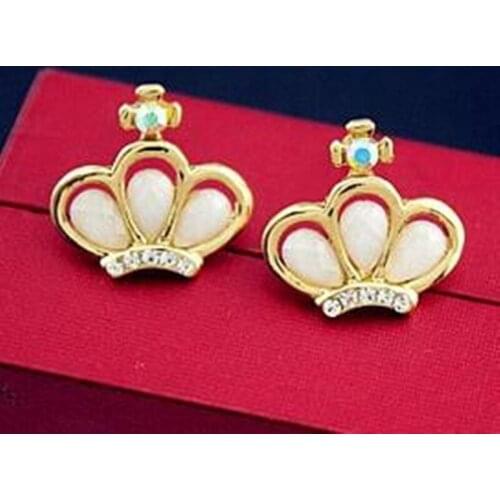 Womens fashion earrings wholesale earrings Crown Latest Cross country ear jewelry Korea