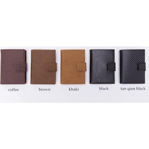 1 Piece Pu Learther Metal Antitheft Men Card Holder Blocking Rfid Wallet Leather Unisex Card id Holders Aluminum Card holder