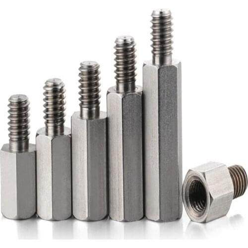 1pcs Stainless steel inner and outer teeth with yin-yang bolt connection column hexagon head M5