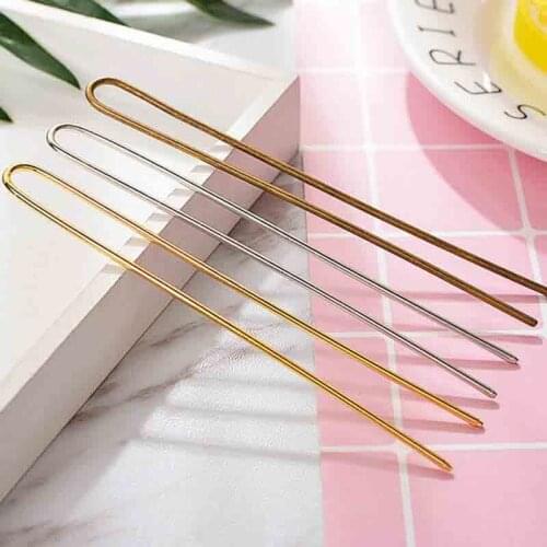 5pcs 110X2mm U Shaped Hair Pin Gold Antique Bronze Color Metal Chignon Hair Bun Holder Hair Fork for Women DIY Jewelry Findings