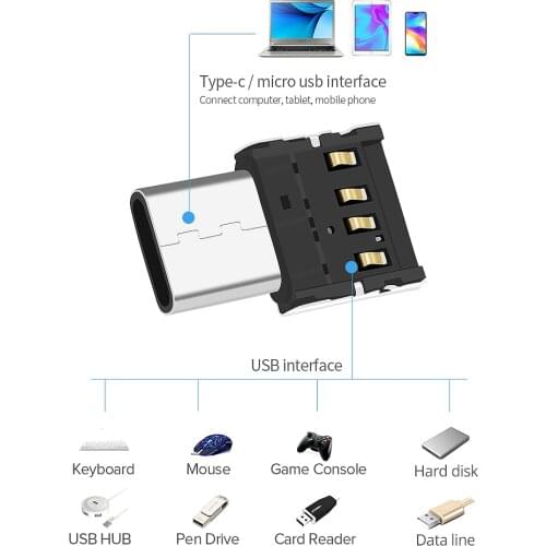 10PSC TISHRIC Micro USB OTG Type C USB Adapter Type-c DATA Cable Converter For Huawei Samsung Xiaomi Mouse usb Flash Drive