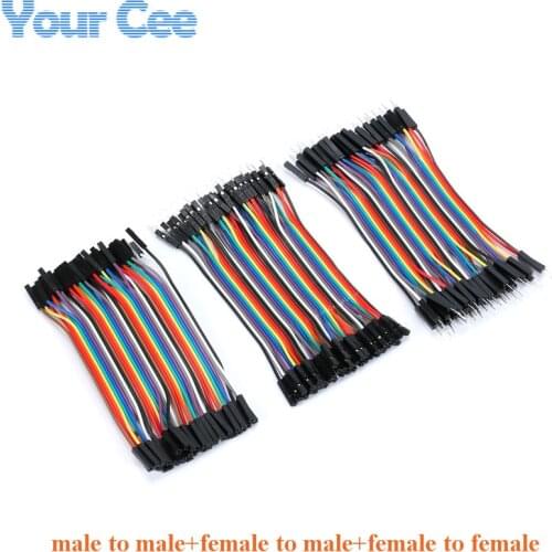 120pcs 40P 10cm male to male, female to male, and female to female dupont cable connector breadboard jumper wires
