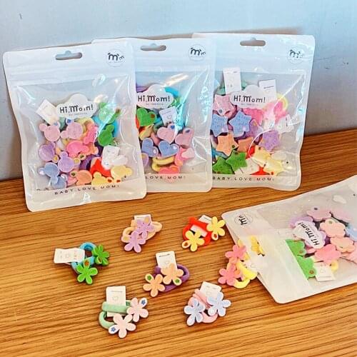 14PCS/Set New Girls Cute Colorful Flowe Butterfly Scrunchie Kids Elastic Hair Bands Ponytail Hair Tie Fashion Hair Accessories