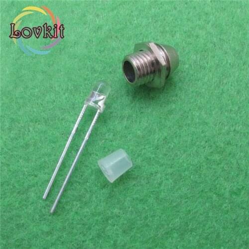 20pcs/bag 3mm LED Chrome Metal / metal cover mount holder LED Holder Bezel Clip Mount Panel Display Holders 3mm