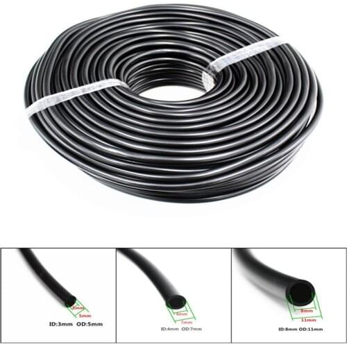 3/5 4/7 8/11mm Micro Drip Irrigation Tube Hose PVC Pipe Water Hose for Garden Plants Flower Watering Sprinker Pipe Black