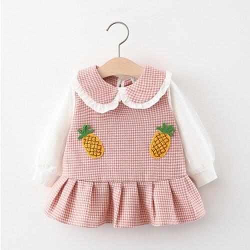 4 pieces/lot) 2021 New Arrival Plaid Pattern Baby Girls Dress 011104