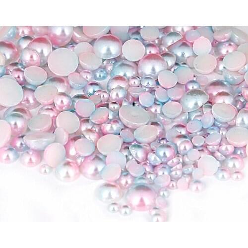50-1000pcs/lot Crafts 3/4/5/6/8mm Half Round Imitation Pearls Flatback Scrapbook Beads For DIY Garment/Phone Case/Nail Making