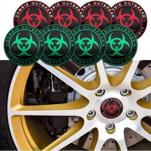56mm ZOMBIE OUTBREAK RESPONSE UNIT Car Tire Wheel Center Hubcaps Sticker Emblem Badge Cover Auto Styling Decoration Accessories