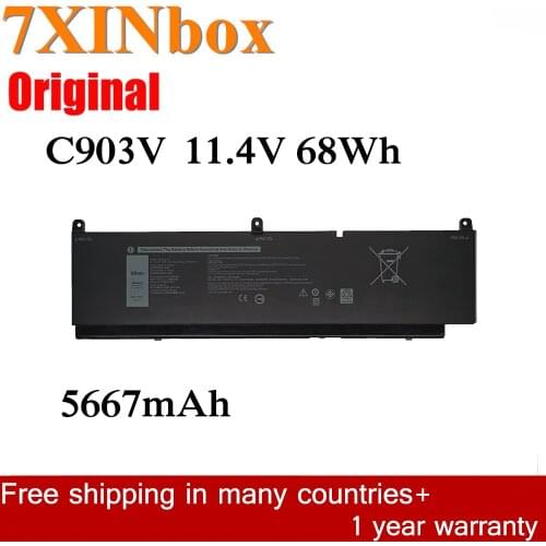 7XINbox 11.4V 68Wh Original C903V 17C06 447VR Laptop Battery For Dell Precision 7550 7560 7750 7760 Series