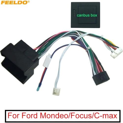 Car Stereo Audio 16PIN Android Power Wiring Harness Cable Adapter With Canbus Box For Ford Mondeo 07-10/Focus 07-11/C-MAX 07-10