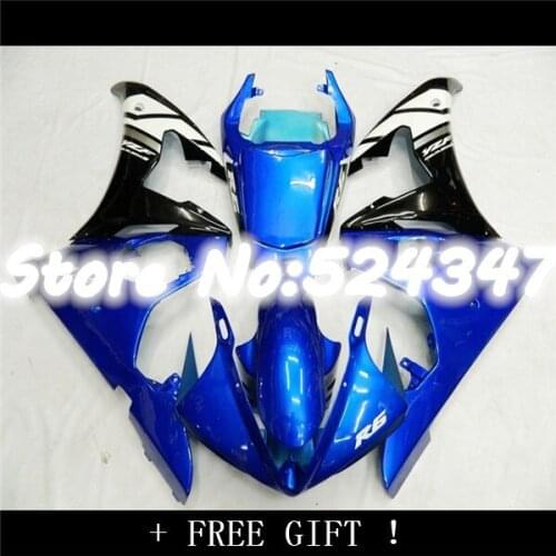 B Hi-grade ABS fairings for YZF-R6 03 - 05 YZF R6 03 04 05 YZF 600 R6 2003 2004 2005 blue white black bodywork