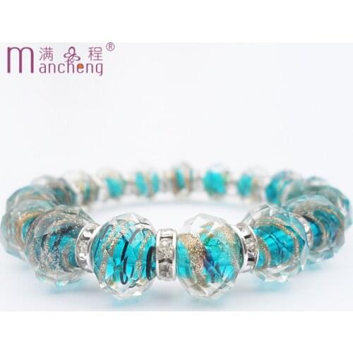 Cheap Silver plated diamond crystal Glass chain bracelet transparent Women Zebra Texture Malachite Green Acrylic bracelets cuff