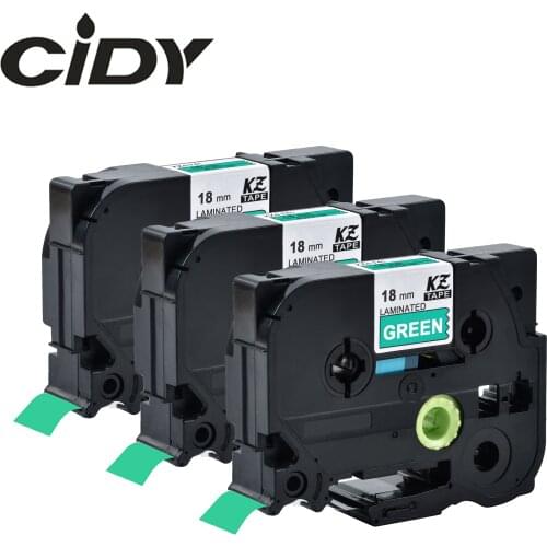 CIDY 3Pcs TZe745 TZe 745 Label Tape P Touch Compatible For Brother tz 745 tz745 White on Green Laminated Ribbon Cassette
