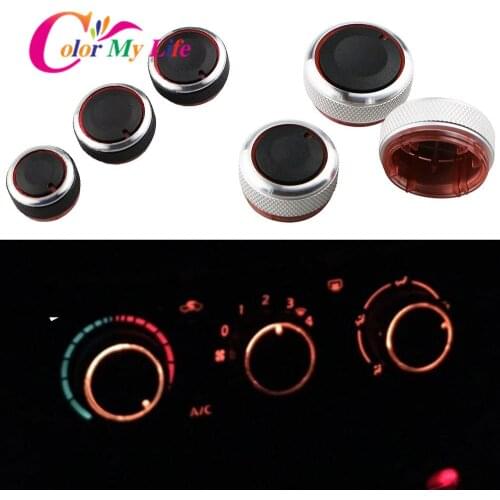 Color My Life Car Accessories AC Knob Air Conditioning Heat Control Switch Knob for Volkswagen Polo 2004 - 2013 Aluminum Alloy