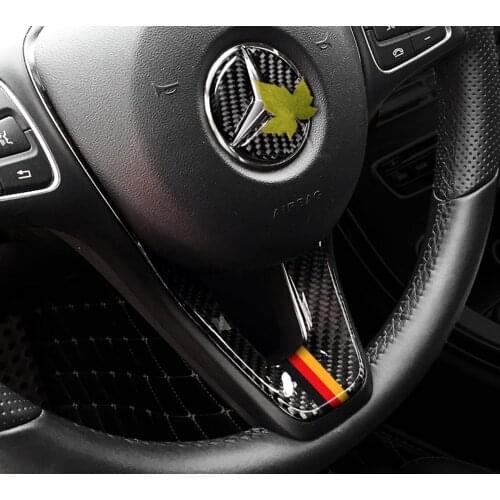 For Mercedes C Class W204 Carbon Fiber car modification interior sticker Steering Wheel Emblem 3D Sticker For W205 W211 W203 GLA