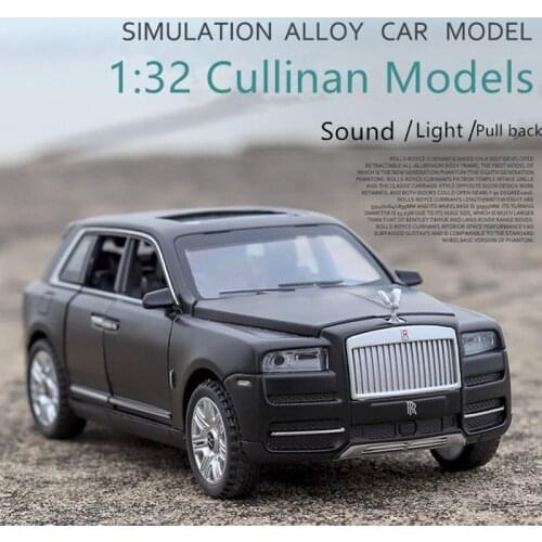 1:32 Diecast Scale toy Car Rolls Royce Cullinan Models 7 Openable Doors Metal Model Sound And Light Pull Back SUV Toys for kids