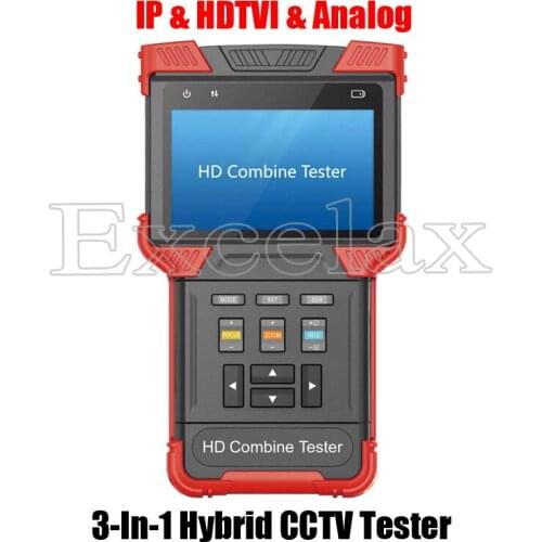3-In-1 1080P TVI 5MP IP CVBS Analog 4-In LCD ONVIF PoE TDR PSE 12V 2A Out CCTV Camera Video Tester Hybrid HD Combine Monitor