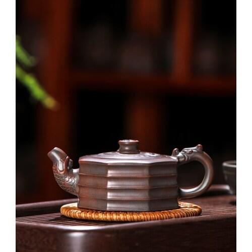 Chinese traditional ceramic teapot Pure handcraft Beautiful appearance Household Pu'er oolong tea set every dog has his day