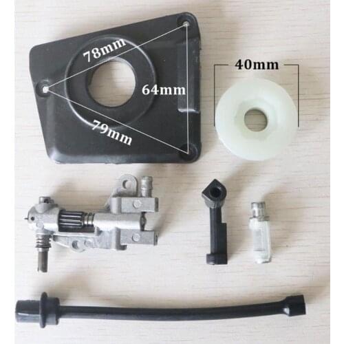 Oil Drive Pump Kit For CHINESE CHAINSAW 4500 5800 45CC 52CC 58CC Pump Cover Worm Gear Oil Pump Cover Oil Filter Oil Pipe