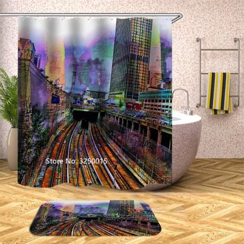 Creative Cartoon European and American Wind Shower Curtain Waterproof and Mildew Proof with Hooks for Childrens Home Decoration