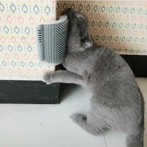 Pet Cat Comfortable Massager Corner Massage Brush Plastic Fixed Hair Removal Comb Scratch Itches Pet Grooming Supplies with cat