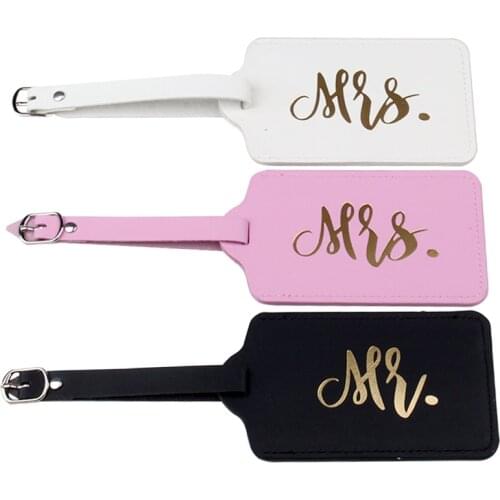 Mr&Mrs Hot Stamping Suitcase Luggage Tag Bag Pendant Travel Accessories Name ID Address Personalized VIP Invitation Label LT37
