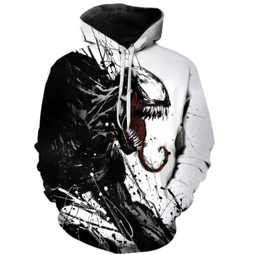 2021 Autumn Venom Hoodie Mens Womens Fashion Casual Sweatshirt 3D Print Pullover Street Hip Hop Harajuku Top Men Clothing