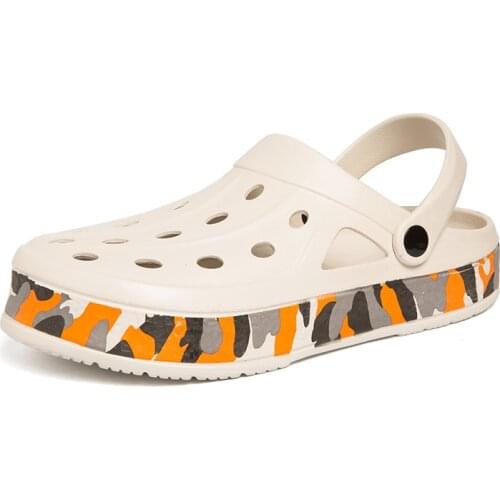 High quality Men Sandals Crocks Summer Hole Shoes Rubber Clogs Garden Shoes High Heels Crocse Beach Outdoor Non-slip shoes 47