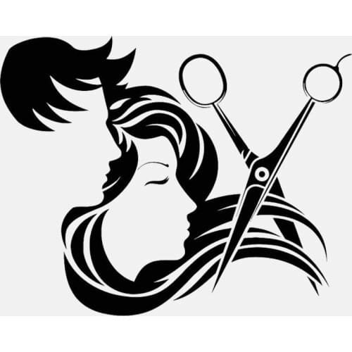 DasDecal High Quality Hair Salon Decal Stylist Hairdresser Barber Shop Car Sticker Laptop Truck Auto Accessories PVC,14cm*11cm