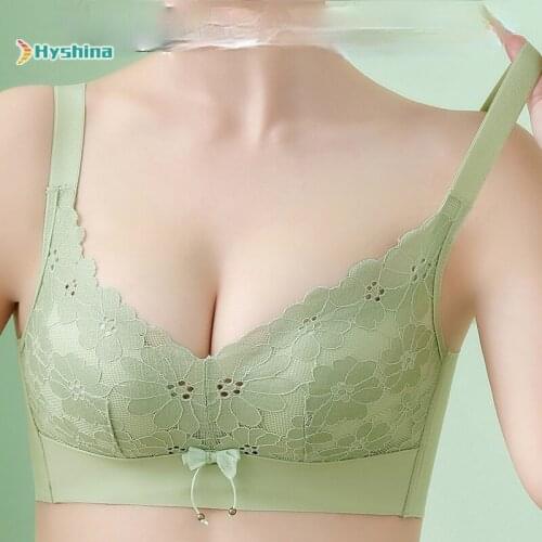 New Womens Fashion Lace Underwear Without Steel Ring Bra