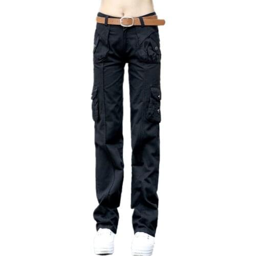 Autumn Winter Thick 100% Cotton Cargo Pants Female Loose Camouflage Sportwear Leisure Military Uniform Baggy Trousers For Women