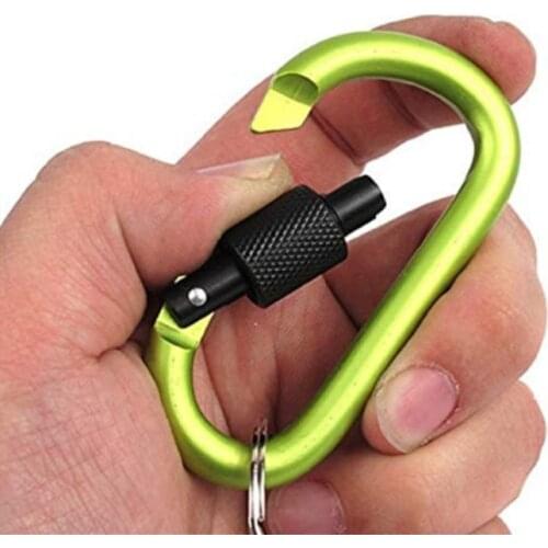 Clearance Sale 1PC Outdoor Climbing Caribiner Aluminium Alloy D Shape Carabiner Survial Climb Hook Clip Backpack Buckle Keychain