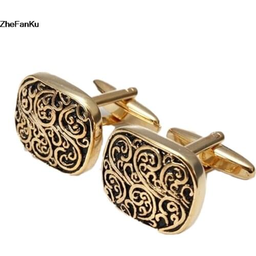 Luxury shirt Fathers Day gift pattern cufflink for mens Brand cuff buttons cuff links High Quality abotoaduras Jewelry