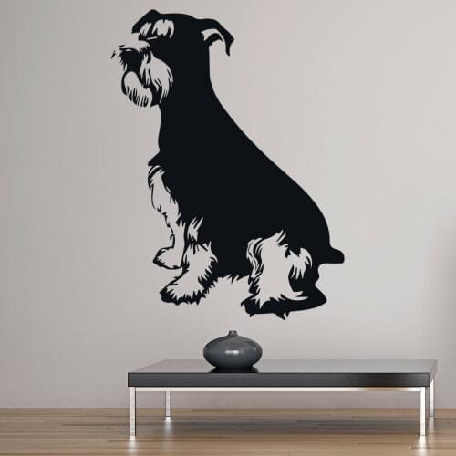 Schnauzer Dog Wall Sticker Animals Pets Shop Kids Bedroom Nursery House Interior Decor Door Window Vinyl Decals Cute Mural Q130