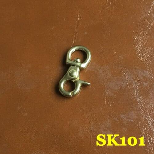 SK101) 2pc Solid Brass Spring Snap Hook Swivel Clasp Key Ring Chain Hardware Japan-Type-1