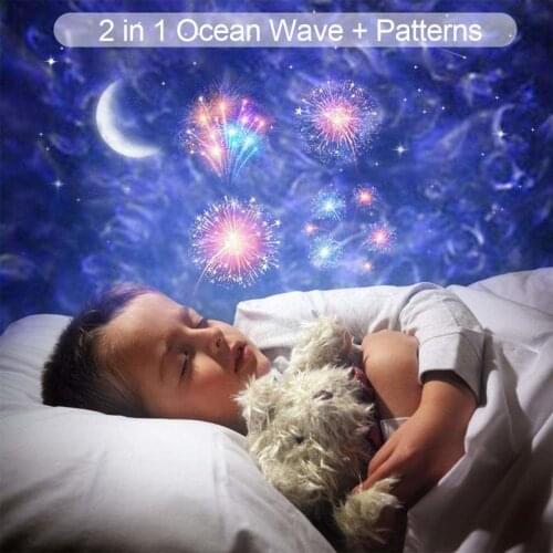 LED Christmas Projector Lights, 2-in-1 Ocean Wave Projector Light with 16 Slides Patterns 10 ColorsOutdoor Indoor Holiday