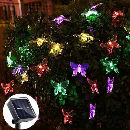 Solar Outdoor Garland Lights Led Fairy Lights String Honey Bee Solar Led Light Outdoor Solar Garland Led Garland Street Navidad