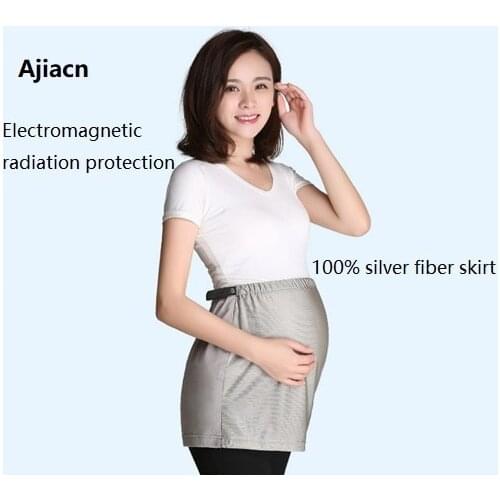 Ajiacn EMF radiation shielding maternity skirt,silver fiber material,versatile & durable,radiation proof skirt,half surrounded