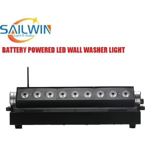 STOCK Hot Sale 2.4G 9X18W 6IN1 RGBAW UV Chargeable Battery Powered Wireless DMX512 LED Wall Washer Light Stage Wall DJ Lighting