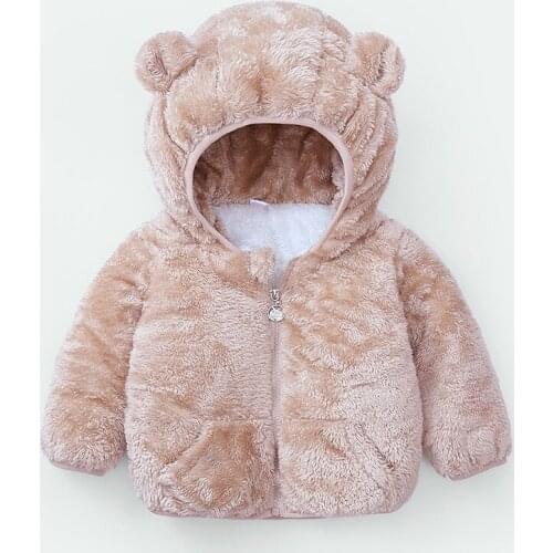 2020 Baby Winter Jackets Toddler Baby Clothes Hooded Jacket Bear Thicken Cute Baby Boys Girls Coats Soft Outerwear Kid Clothes