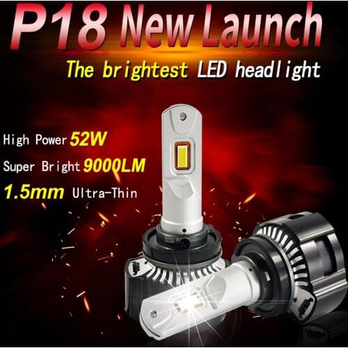 1 Set H11H7P18 Car LED Headlight High Power Super Bright 0.15MM Cutting Line Focus Beam Turbo Fan Fog Bulbs 104W 18000LM