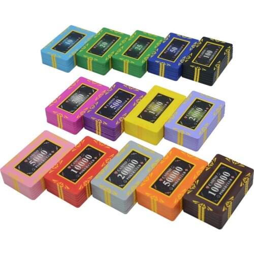 1pc Foreign Trade Hot Poker Chips Set Baccarat Mahjong Solitaire Game Rectangular Clay Chips Poker Table