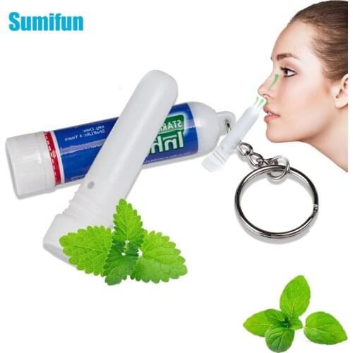1pcs Sumifun Keychain Rhinitis Mint Cream Inhaler Rhinitis Nasal Essential Oil Cold Headache Congestion Relief Refresh Ointment