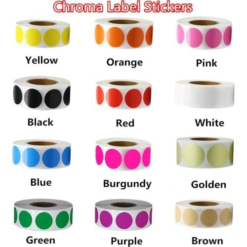 12 Colors 500Pcs/Roll Chroma Label Color Code Dot Labels Stickers Can Writing 1 Inch Teacher Office Supplies Stationery Sticker